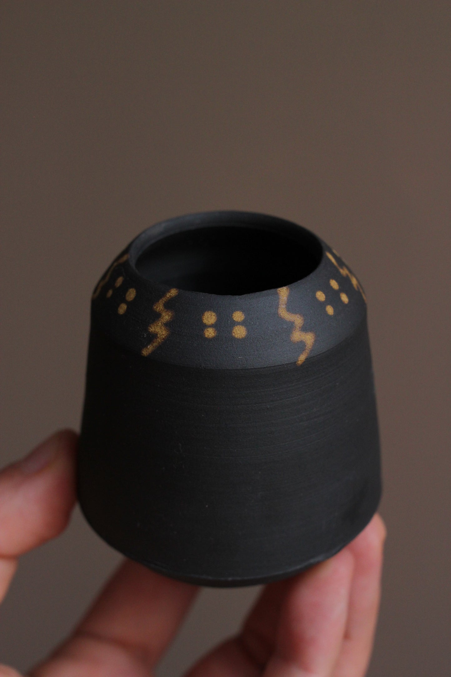 Bud Vase with Golden Yellow Accents