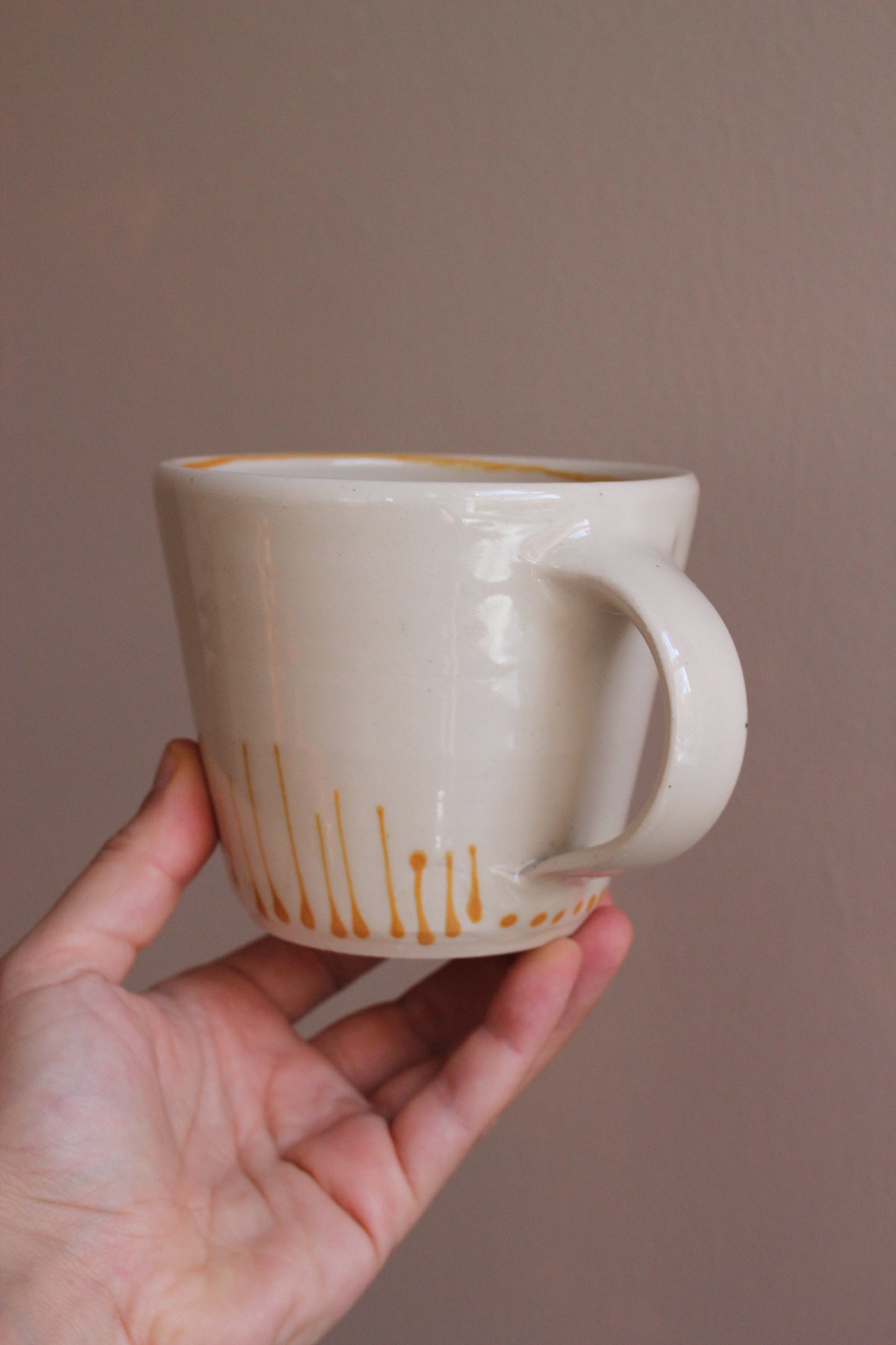 Classic Mug with Golden Yellow Accents