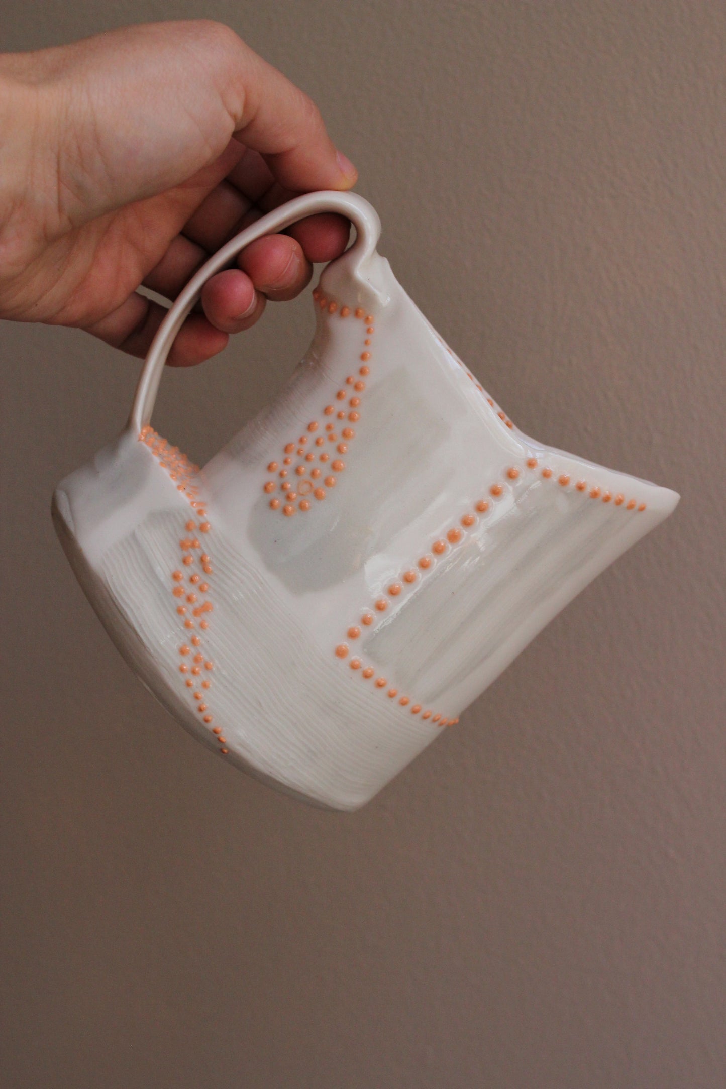 Pitcher with Gray and Orange Accents