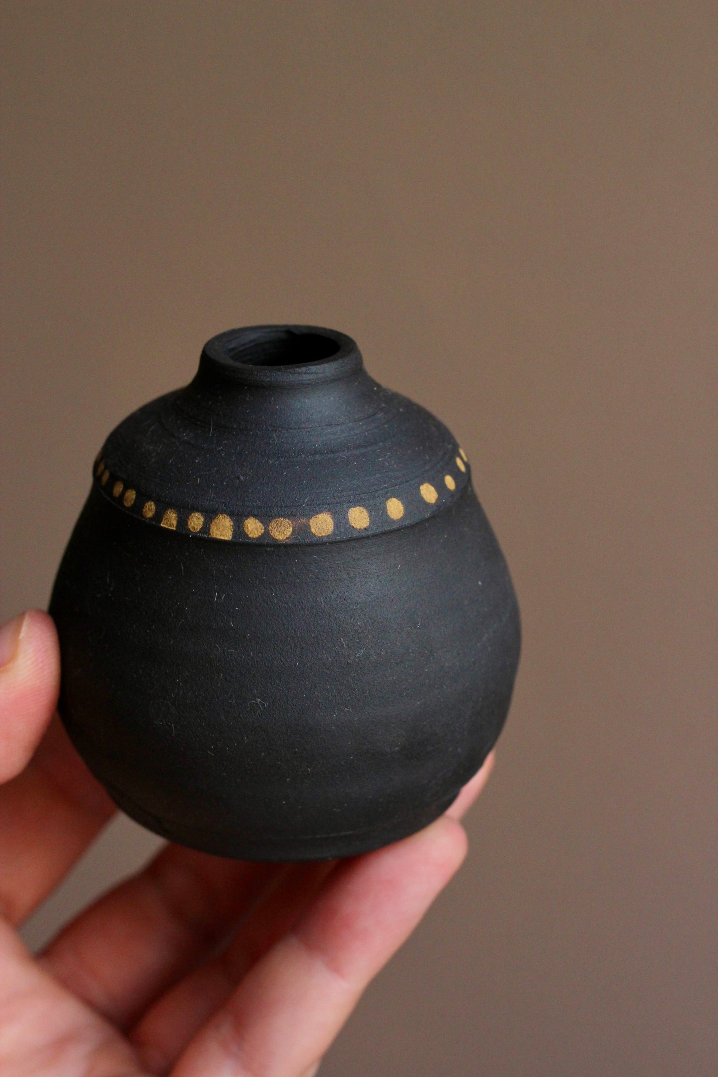 Bud Vase with Golden Yellow Accents