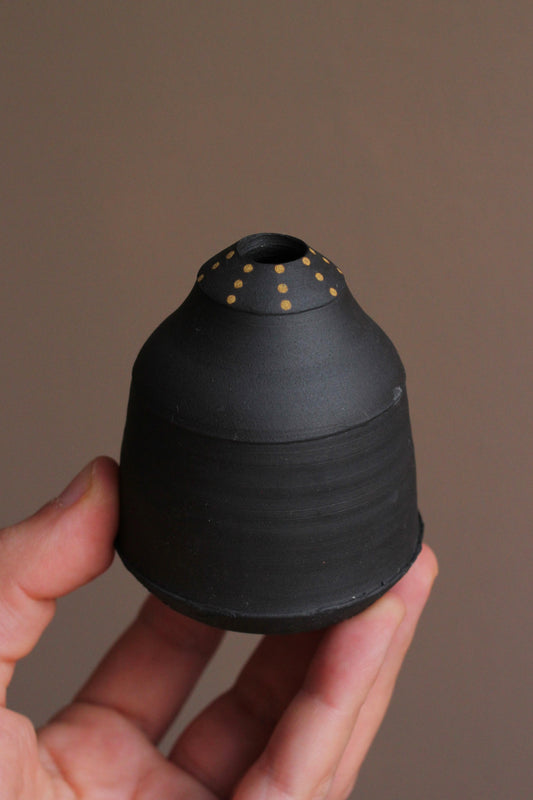 Bud Vase with Golden Yellow Accents