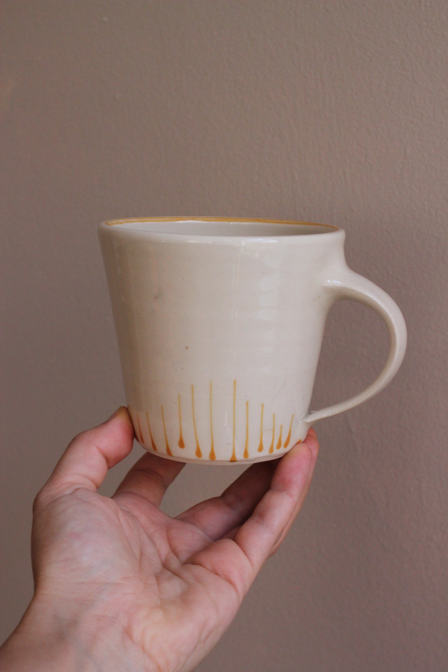 Classic Mug with Golden Yellow Accents