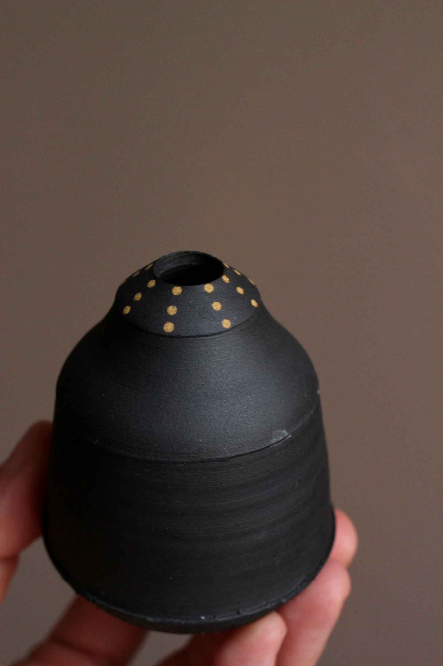 Bud Vase with Golden Yellow Accents