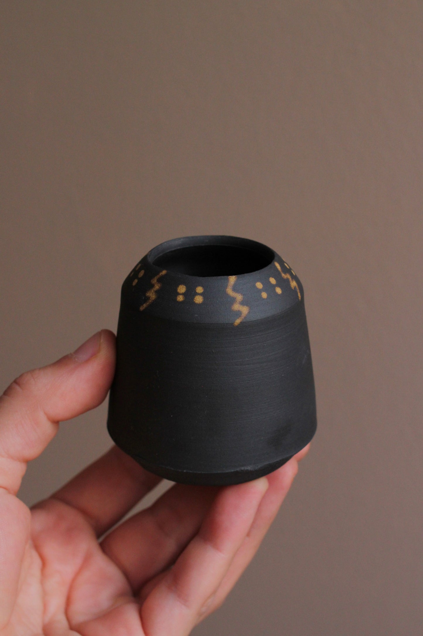 Bud Vase with Golden Yellow Accents