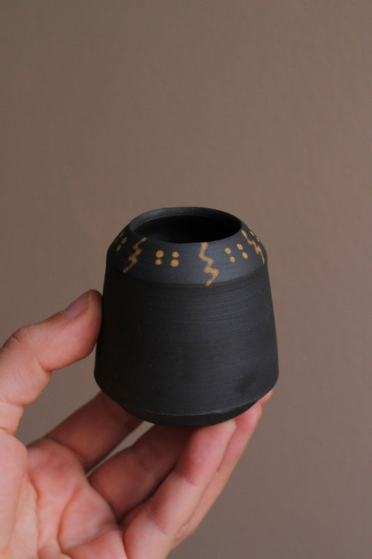 Bud Vase with Golden Yellow Accents