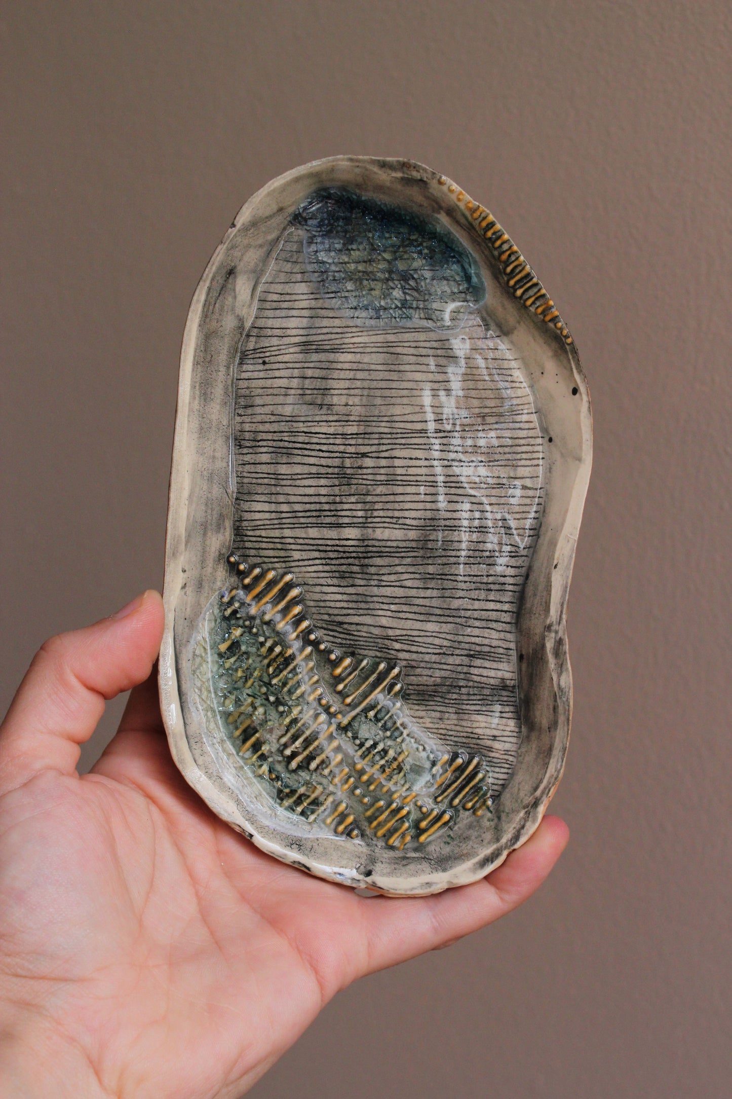 Textured Tray with Melted Glass