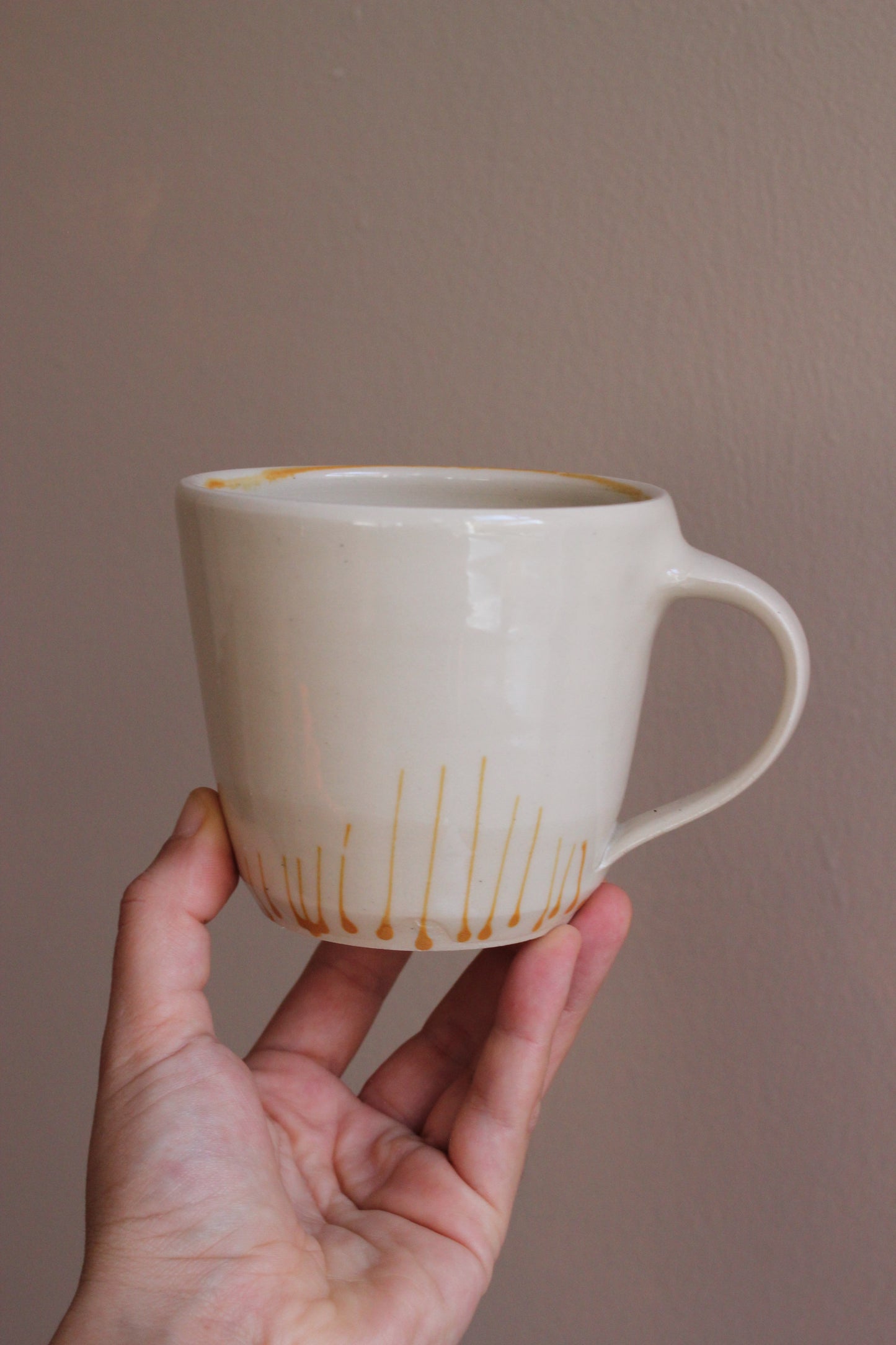 Classic Mug with Golden Yellow Accents