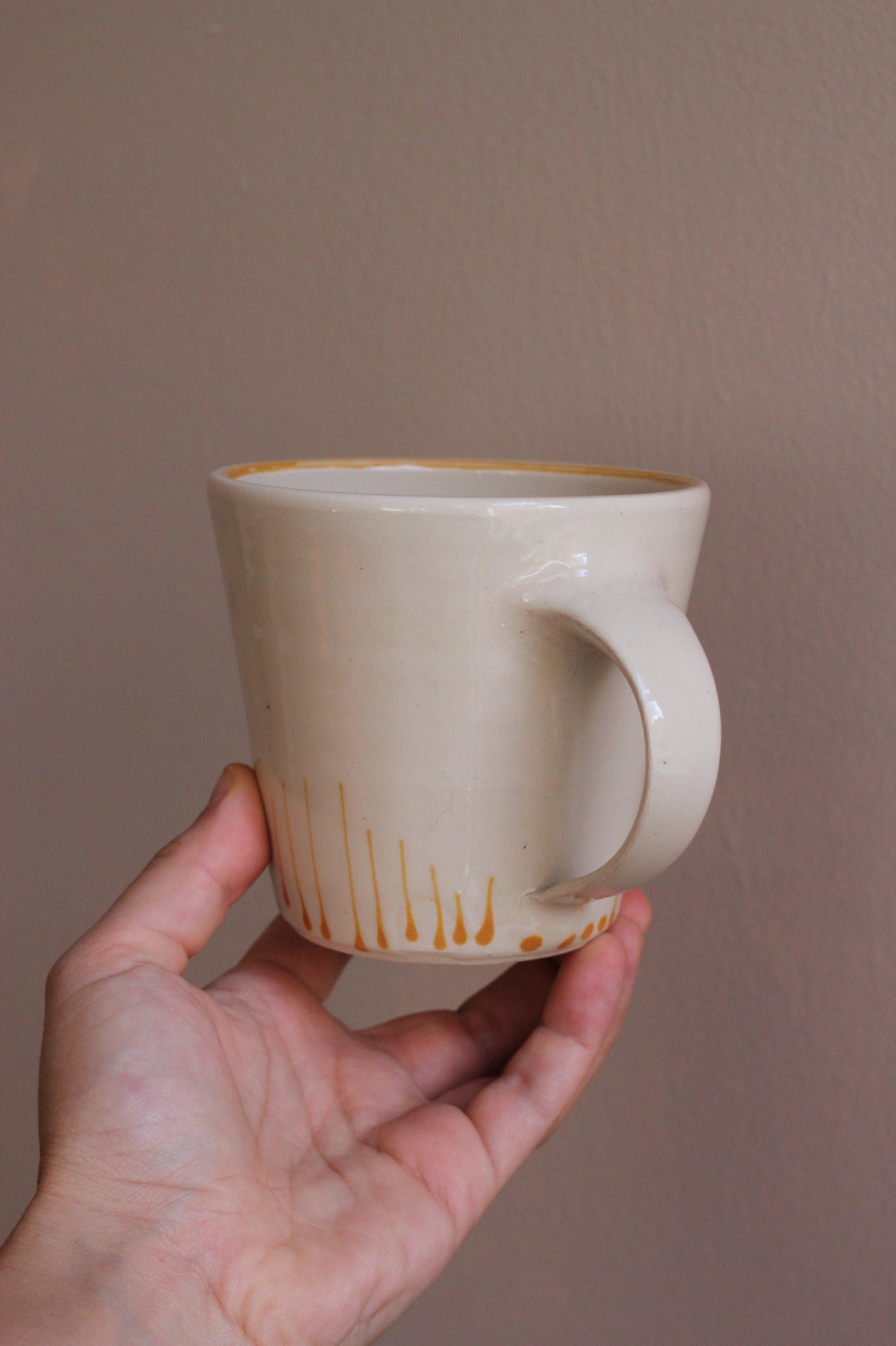 Classic Mug with Golden Yellow Accents