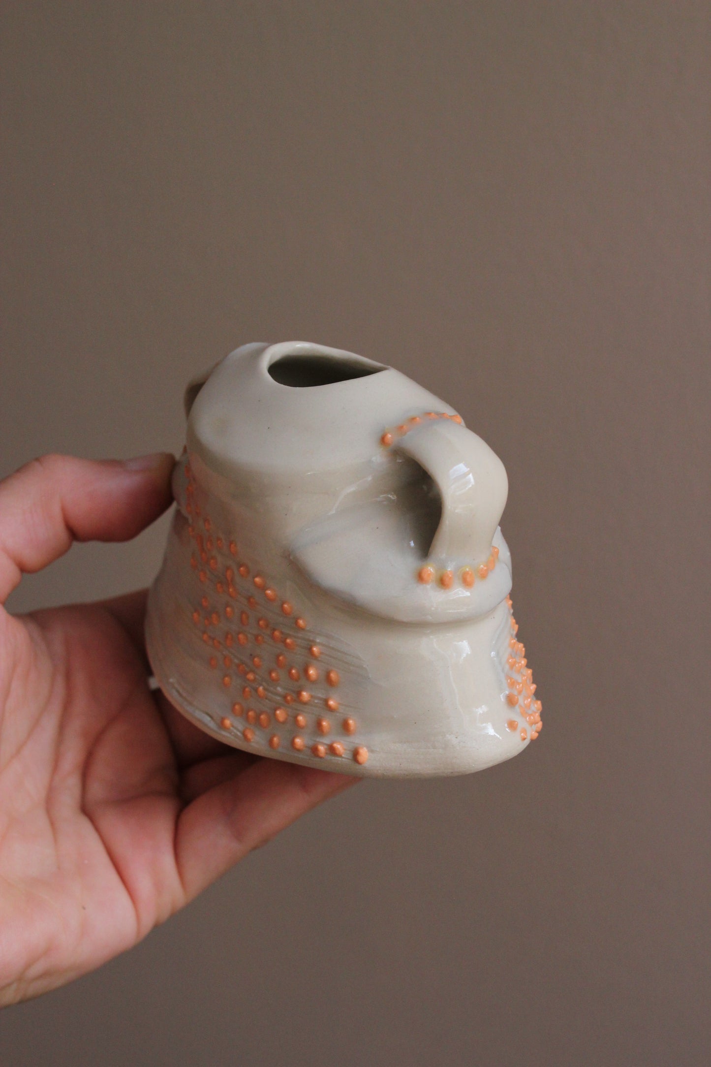 Bud Vase with Gray and Orange Accents