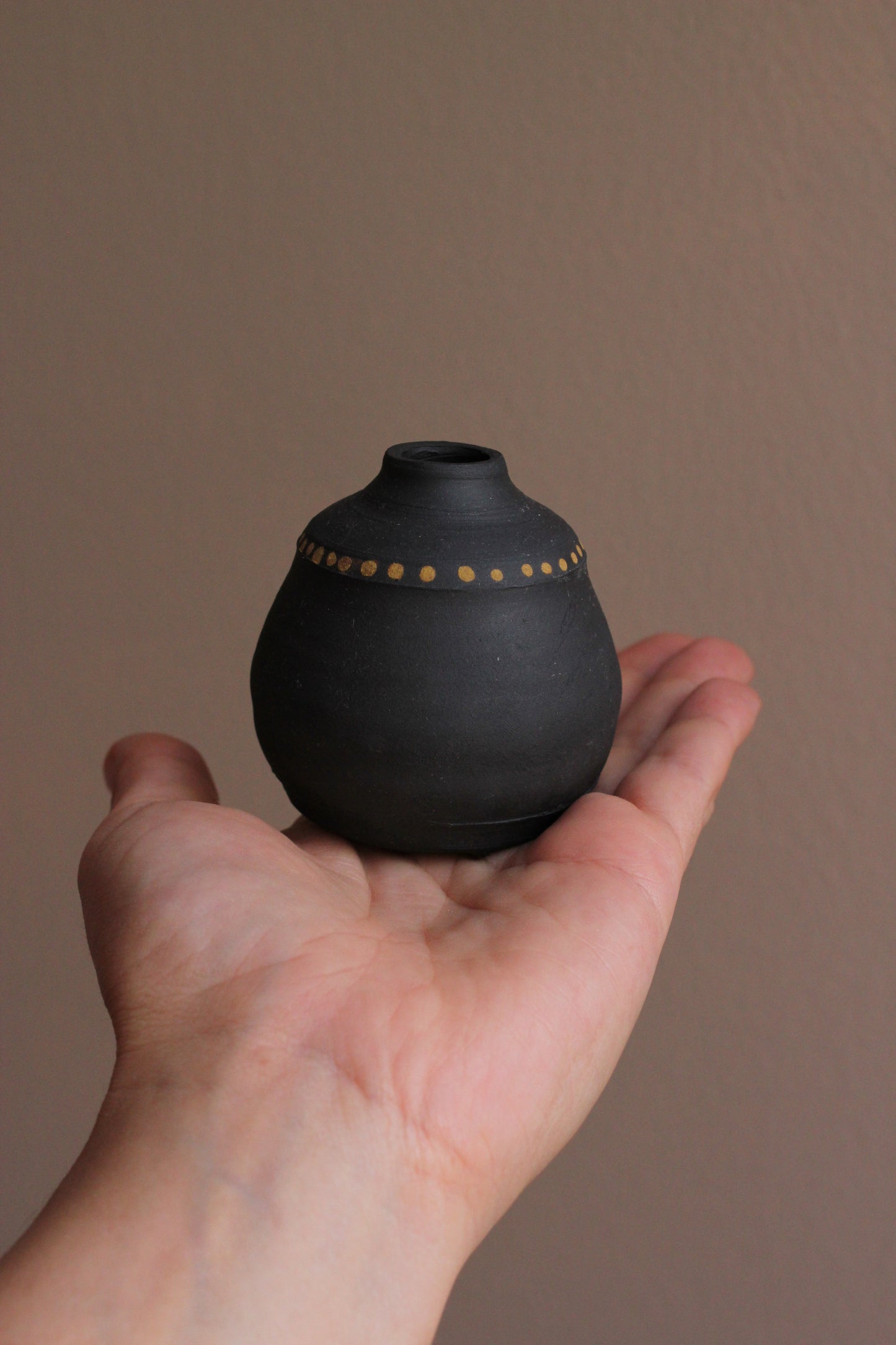 Bud Vase with Golden Yellow Accents