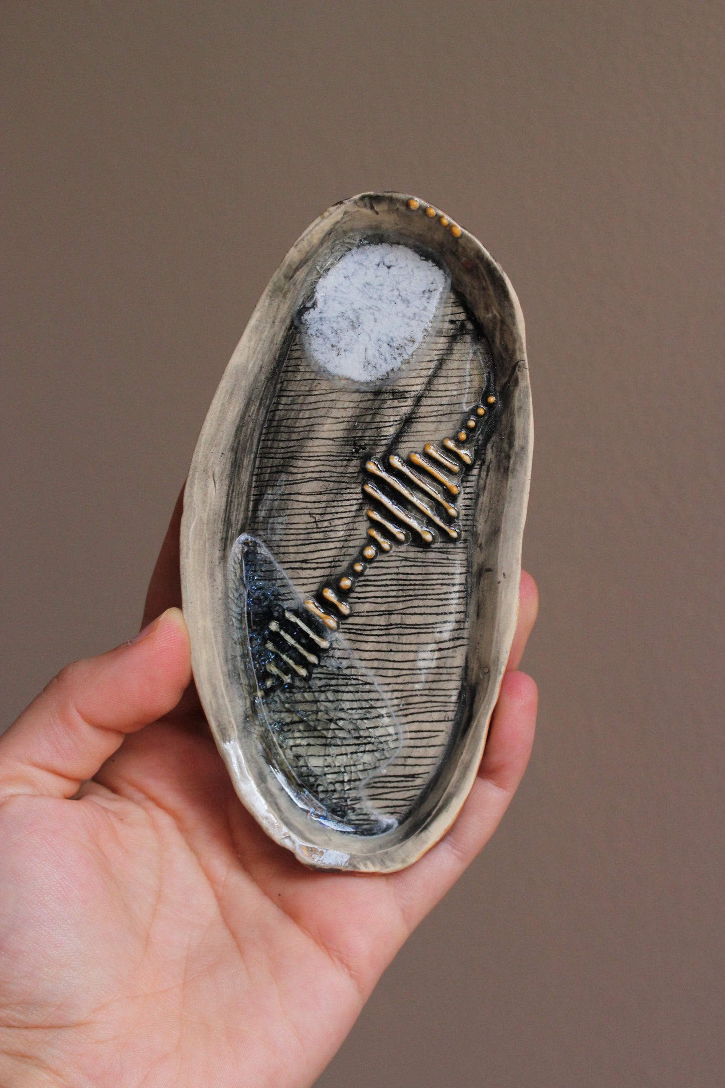 Small Textured Tray with Melted Glass
