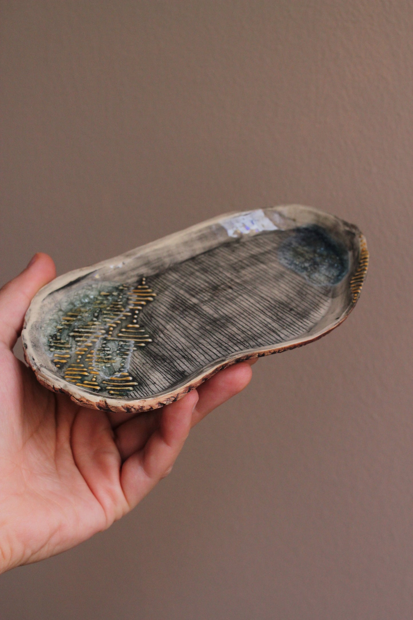 Textured Tray with Melted Glass