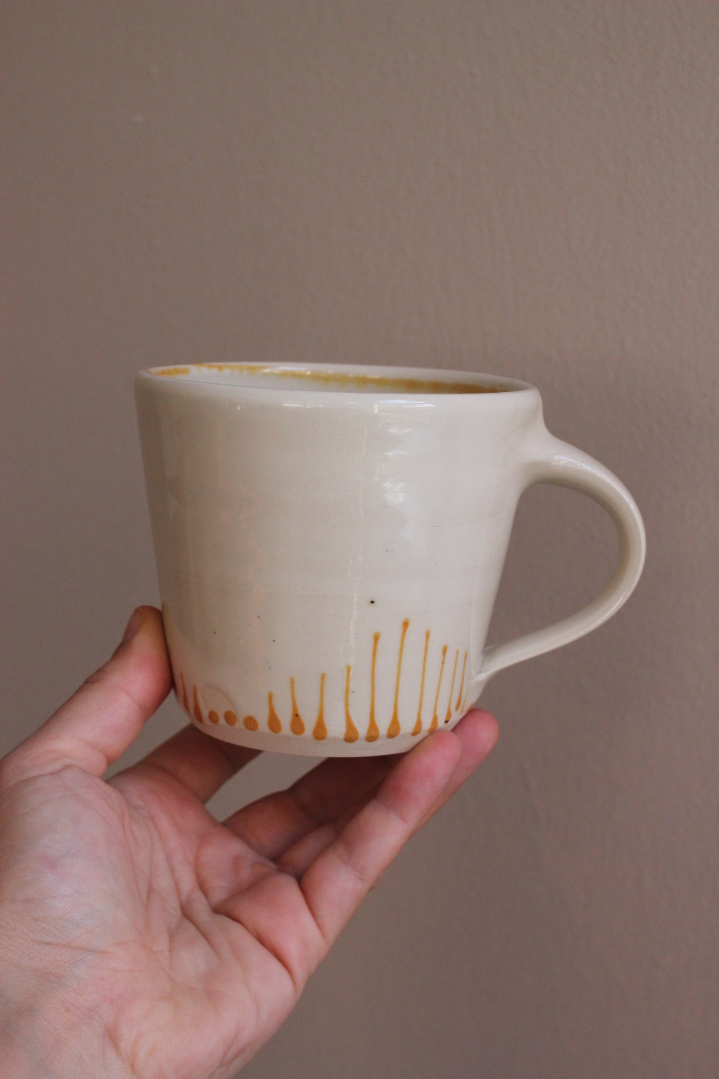 Classic Mug with Golden Yellow Accents