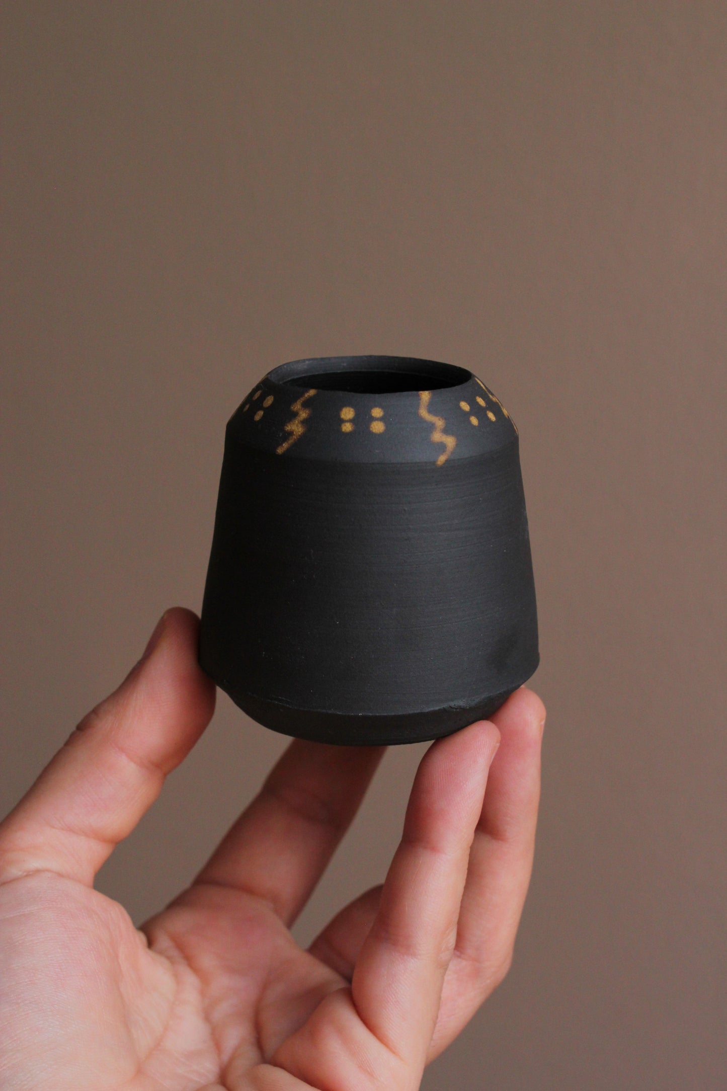 Bud Vase with Golden Yellow Accents