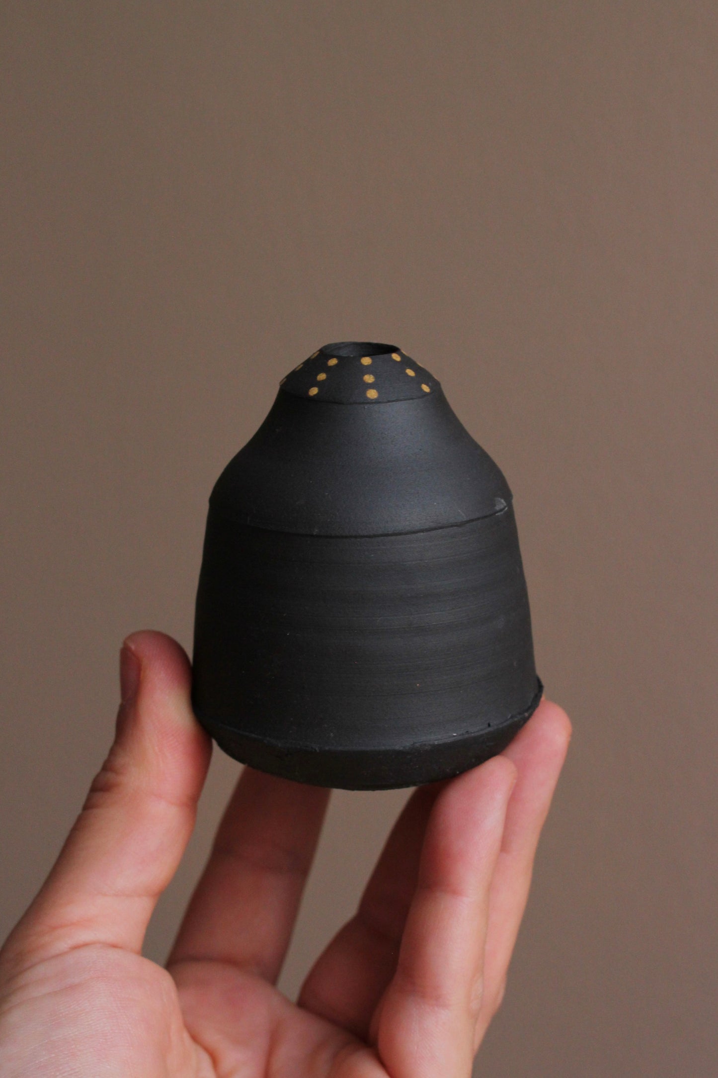 Bud Vase with Golden Yellow Accents