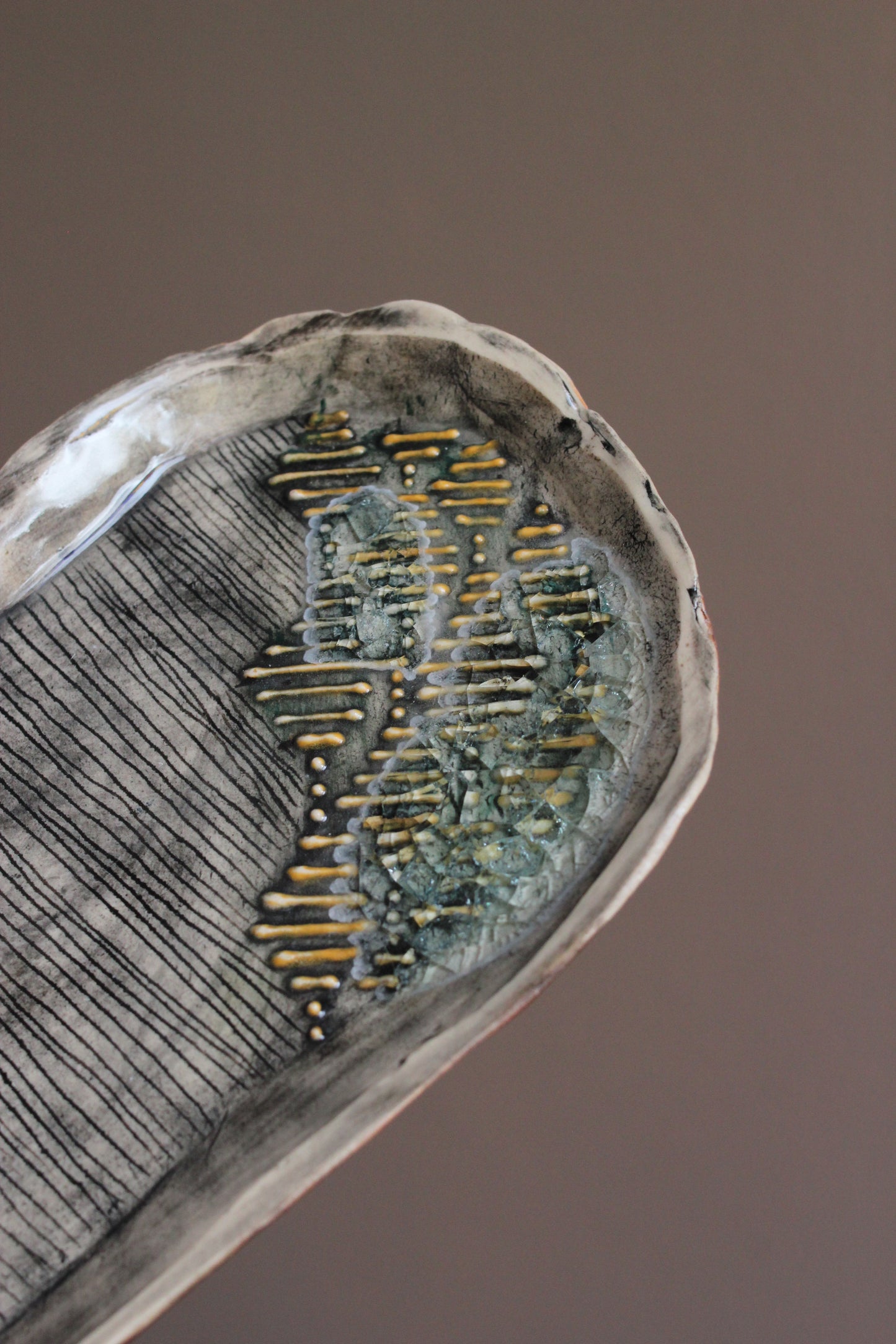 Textured Tray with Melted Glass