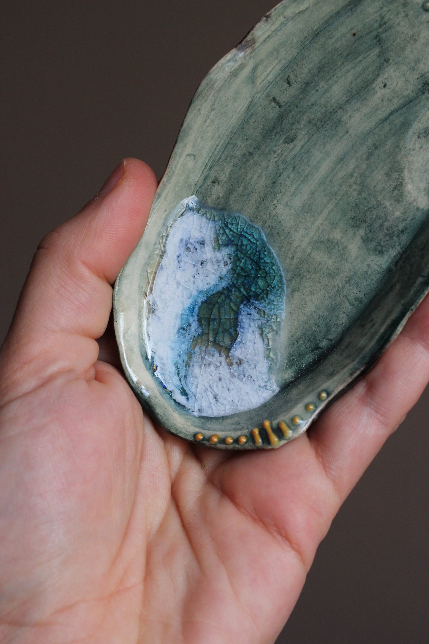 Small Textured Tray with Melted Glass
