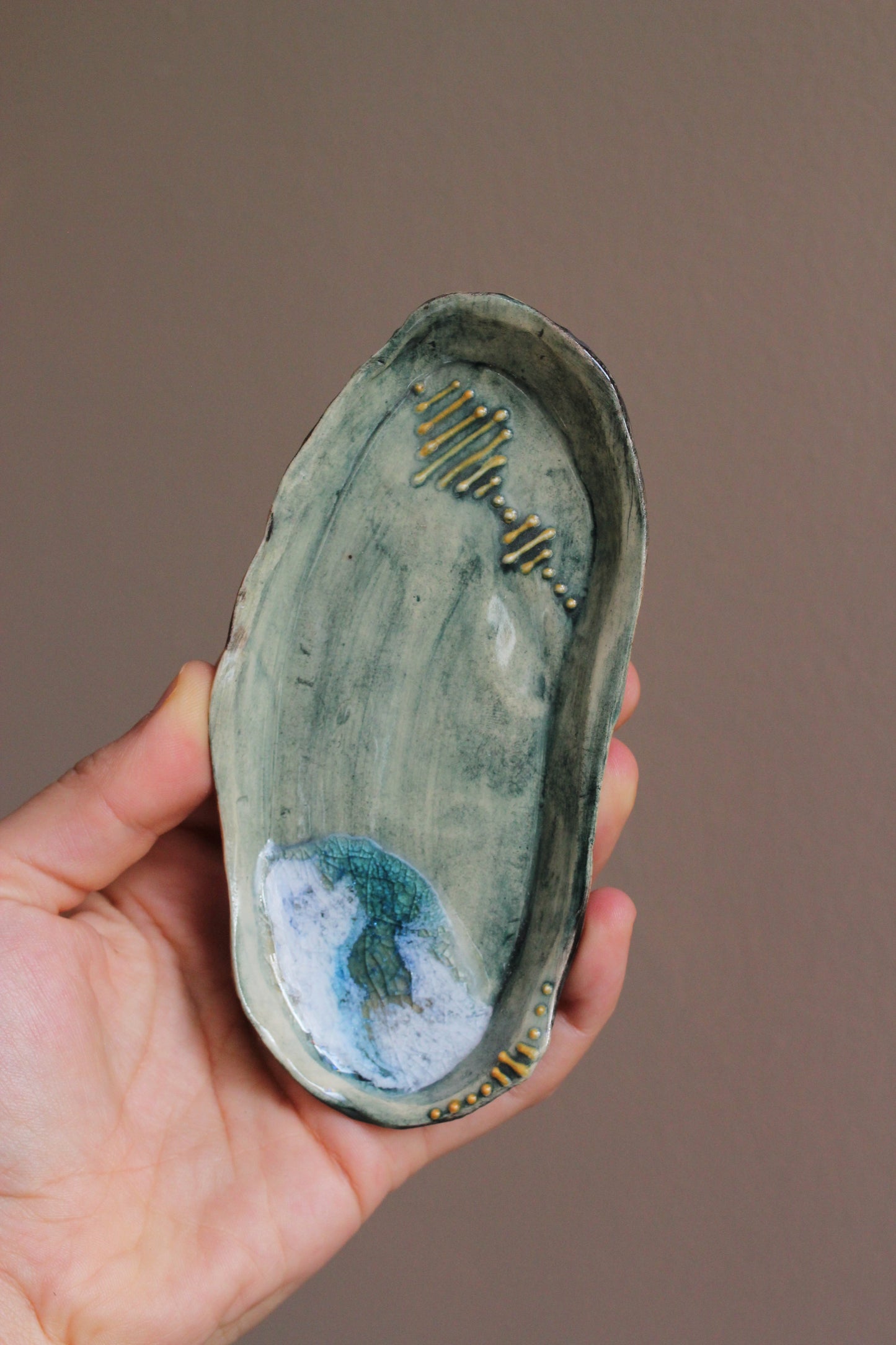 Small Textured Tray with Melted Glass